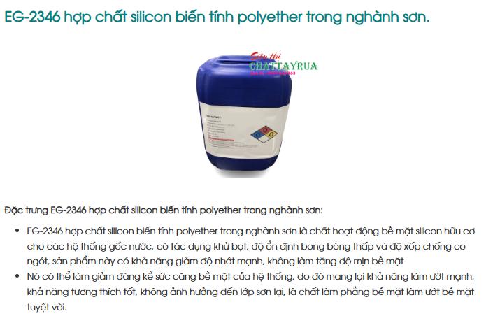 EG-2346 hợp chất silicon biến tính polyether trong nghành sơn.